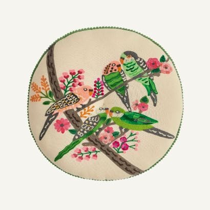 Coussin brodé en coton 