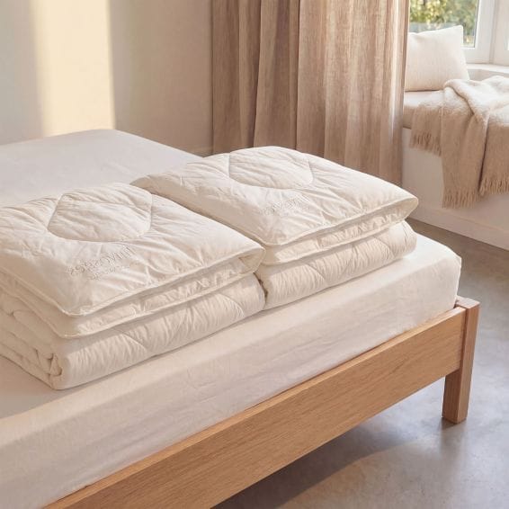 2 couettes tempérées en cocon de soie