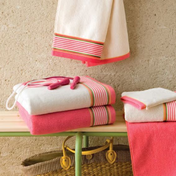 Serviette finition liteau rayé