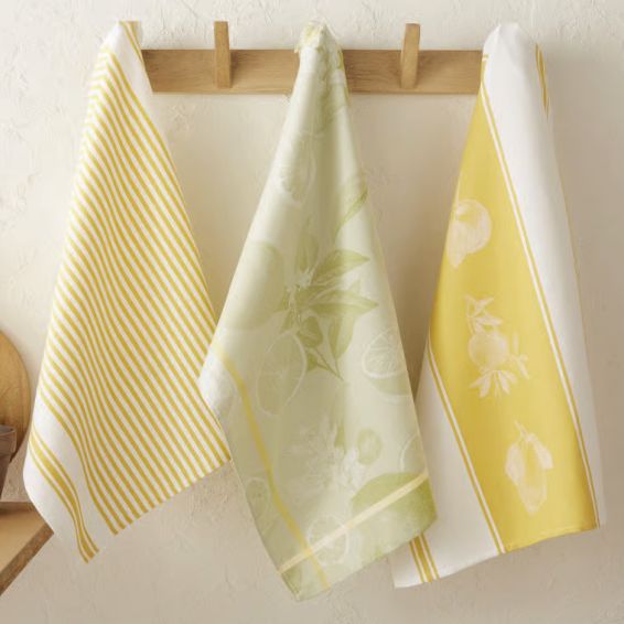 3 torchons jacquard 100% coton