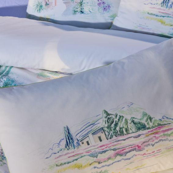 Housse en percale illustrée à la main