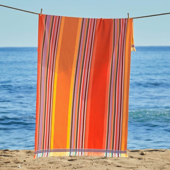 Fouta recto toile légère, verso éponge